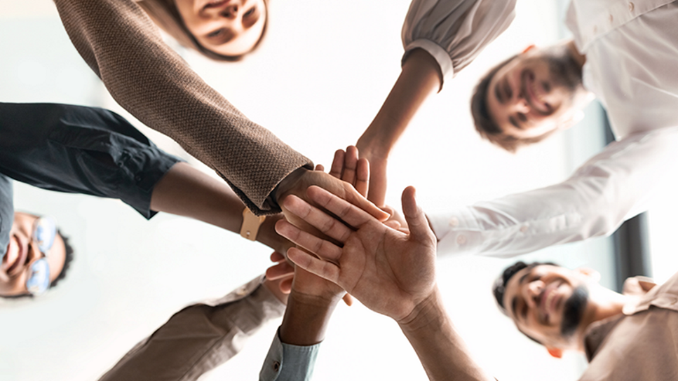 leaders in a huddle